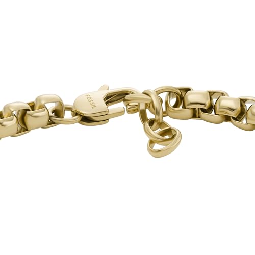 Image of Fossil Men's Plated Stainless Steel Engravable Personalized Gift ID, Chain or Cuff Bracelet for Men