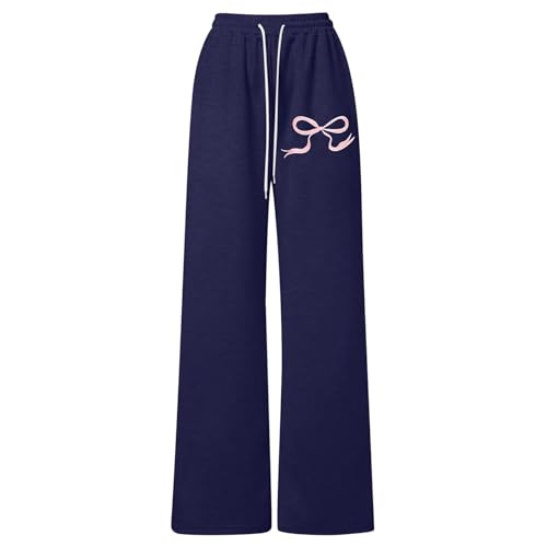 Girl's Bowknot Baggy Sweatpants Cute Straight Leg Athletic Pants with Pockets Clothes for Teen Girls 4-13 Years2