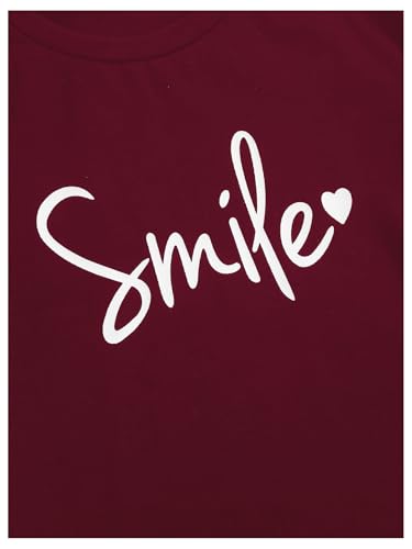 Milumia Girl Letter Print Crewneck Short Sleeve Tees Comfy Casual T-Shirts4