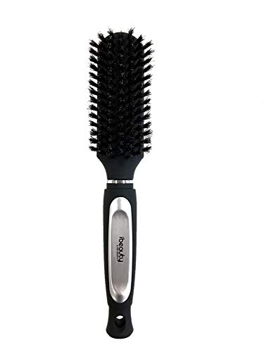 iBeauty 100% Natural Boar Bristle Narrow Comfortable Hair Brush Black Color (1858)