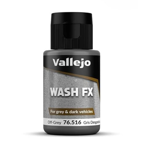 Vallejo - Wash FX | Off-Grey 35 ml. (1.18 fl.oz.) | Designed for Grey & Dark Vehicles | Visual Realism for your Projects | Brush or Airbrush Use