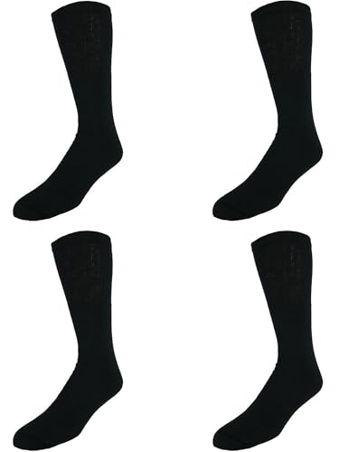CTM Men's Tube Cotton Blend Casual Socks 4 Pair Value Pack4