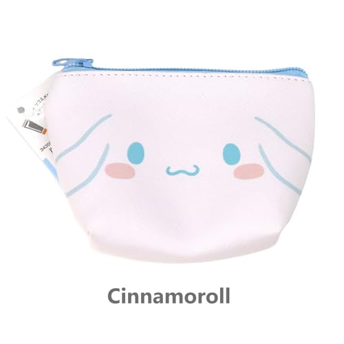 Mini Coin Purse Pouch|Travel Makeup Organizer Bag - Featuring Kuromi, My Melody, Cinnamoroll, Pochacco Faces Cute - Cosmetic Storage for Teen Girls, (Cinnamoroll)2