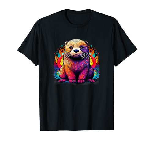 Colorido Kawaii Sea Otter River Otter Girl Ocean Animal Camiseta