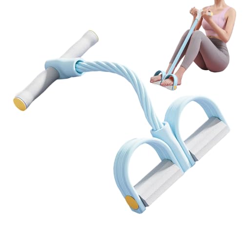 Banda de resistencia para extractor de pedal – Bandas de entrenamiento de 42 cm x 26 cm TPE + goma correa de yoga elástica de 6 tubos con asa Bandas de resistencia para estiramientos