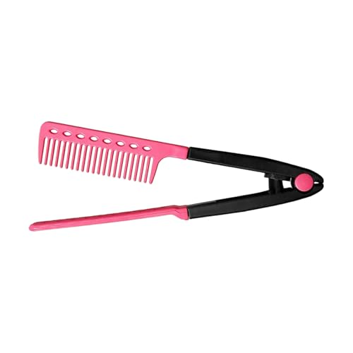 Amesor Cepillo Alisador Para Pelo | Cepillo Plancha Alisador Para Salon | Profesional Con Púas En Forma De V | Herramienta De Alisado Para Casa Viaje Citas Y Trayectos Diarios