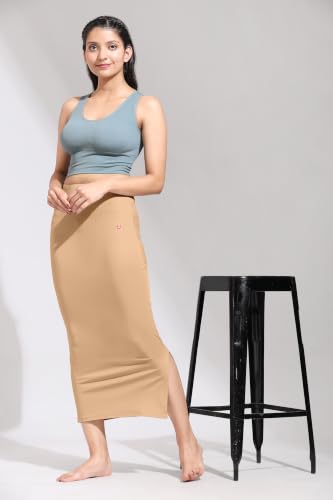 Image of TRENDMALLS Women's Polyester Spandex Stretchable Straight Saree Shapewear Petticoat for Women, Cotton Blended, Skirts for Women, Saree Shaper