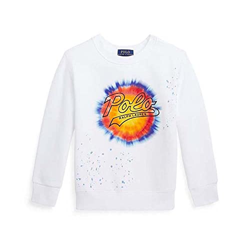 Ralph Lauren Polo Boys Fleece Tie Dye Sweatshirt 5 White