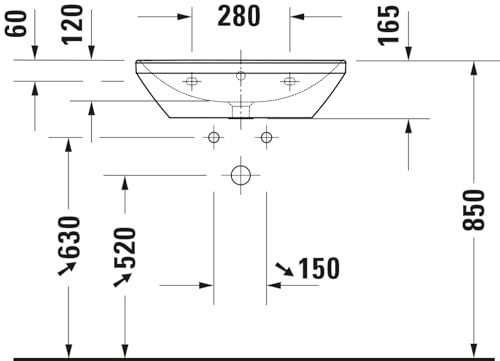 Duravit 2366600000 D-Neo 23-5/8" Rectangular Ceramic Wall Mounted Bathroom Sink by Duravit - Image 4