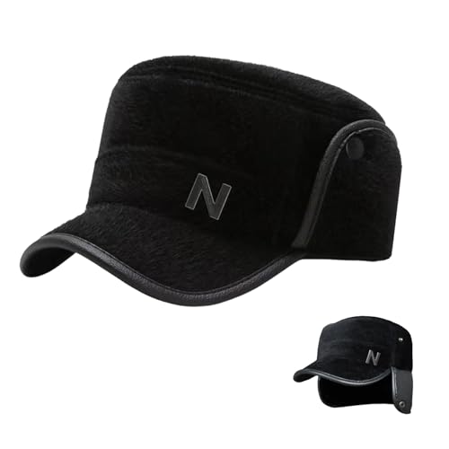 Cappello invernale: il cappello piatto è una combinazione di protezione per le orecchie e cappello da sole, pratico e alla moda, una buona scelta per mantenere la testa calda in inverno. Adatto a tutti i tipi di attività all'aperto in autunno e in inverno