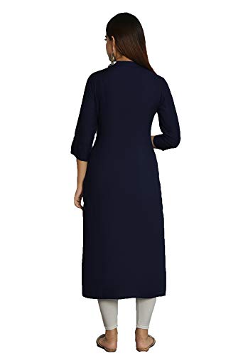 Image of NEW4U Women's Solid Rayon Straight Kurta