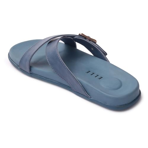 Image of ELLE Women's Flats Slip-On Sandals with Buckle Detail