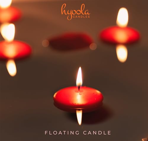 HYOOLA Premium Red Floating Candles 1.75 Inch - 3 Hour - 20 Pack - European Made