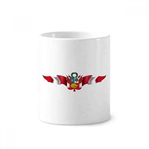 Mug blanc Pérou 350 ml tasse cadeau emblème céramique porte-stylo