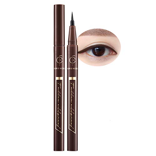 [FORENCOS] Tattoo All Proof Eyeliner 0.6g 4 Colors - All Day Long Lasting Brush Pen Eye Liner, Waterproof, Oilproof, Sweatproof, Easy Drawing, Natural Ingredients for Sensitive Eyes (02 Black Brown)