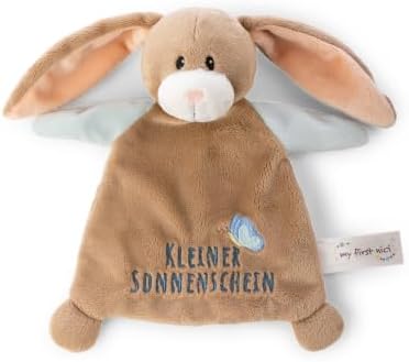 NICI Schmusetuch Hase Lopino „Kleiner Sonnenschein“ 20x17cm - braun - 62980 | Kuscheltuch für Babys & Kleinkinder, Baby Kuscheltier Schnuffeltuch für Mädchen & Jungen, flauschige E