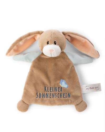 NICI Schmusetuch Hase Lopino „Kleiner Sonnenschein“ 20x17cm - braun - Kuscheltuch für Babys & Kleinkinder, Baby Kuscheltier Schnuffeltuch für Mädchen & Jungen - 62980