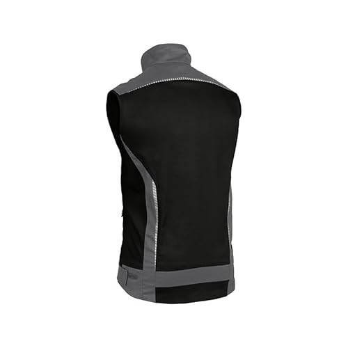 Leibwächter Arbeitsweste – Robuste & atmungsaktive Handwerker Weste für Arbeit & Handwerk – Stretchstoff – reflektierende Details – schwarz – Gr. 5XL