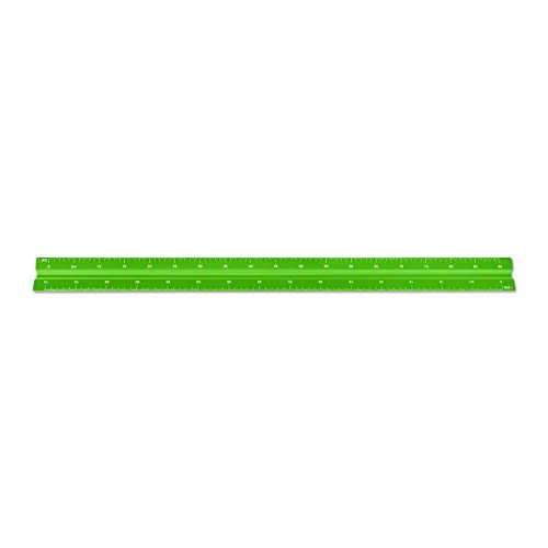 Image of Alumicolor Aluminum Architect Metric Solid Drafting Scale, 30 Centimeter, Green