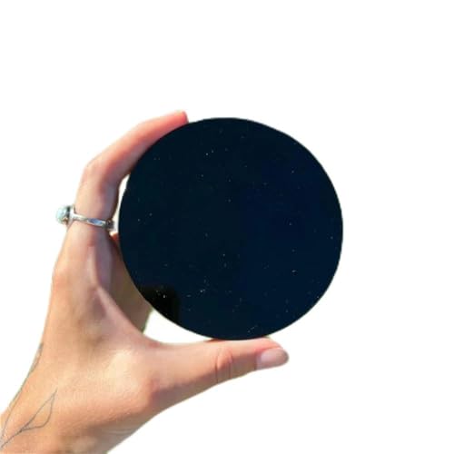 Obsidienne noire contre la négativité : miroir en quartz de 5-7cm pour votre intérieur