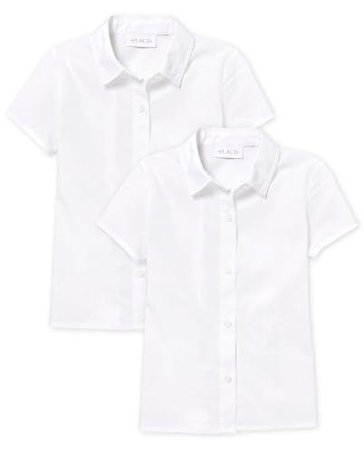The Children'S Place Girls Short Sleeve Poplin Button Down Shirt