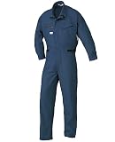 [武蔵野ユニフォーム] 電動ファン用ウェア つなぎ 長袖 ツヅキ服 綿100% 全身空調型 服のみ 単品 山田辰 オートバイ ストラップ付<059-1-9850-ス>(LL NB-ネイビーブルー)