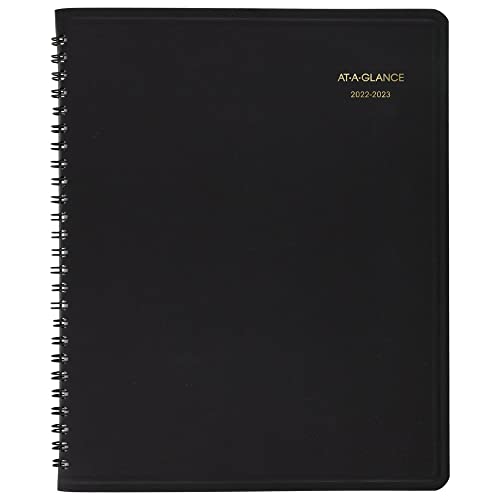 AT-A-GLANCE 2022-2023 Planner, Monthly Academic, 7" x 8-3/4", Medium, Black (7012705)