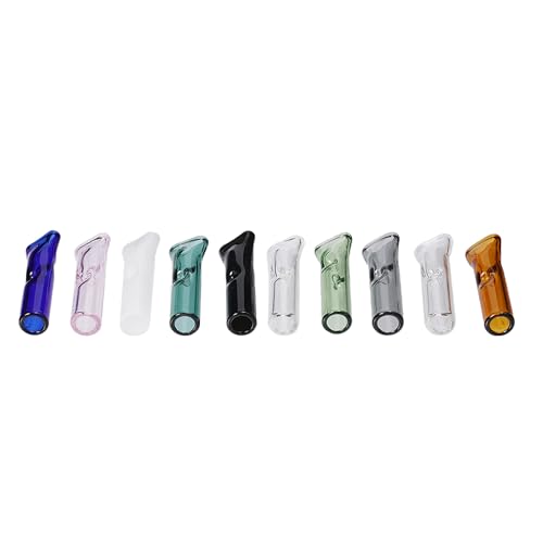 Reusable Glass Tips for Filter Flat Mouthpiece Multi-Color 9mm Outer Diameter 6mm Inside Diameter 35mm Length for DIY Easy Clean Color 10 Pack