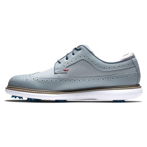 Footjoy Men's Traditions Golf Shoe, Grey/Grey/Green, 9.5 #TOP2