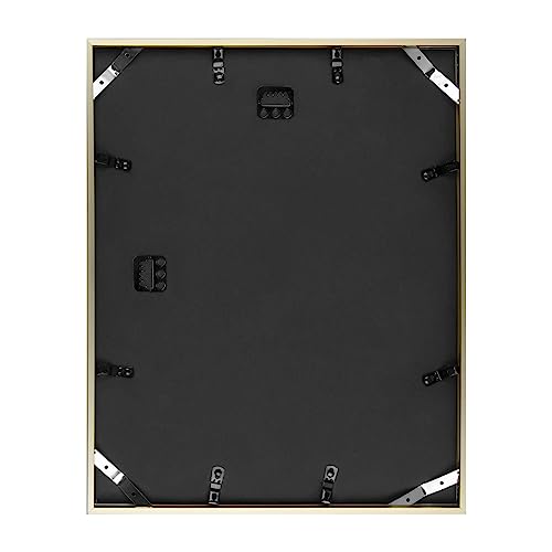 Frametory, 11X14 Aluminum Frame For 8.5X11 Picture Includes Ivory Mat For Wall Display, Sawtooth Hanger, Swivel Tabs, Spring Clips Great For Photos, Artworks, Posters (Gold, 2-Pack) #TOP1
