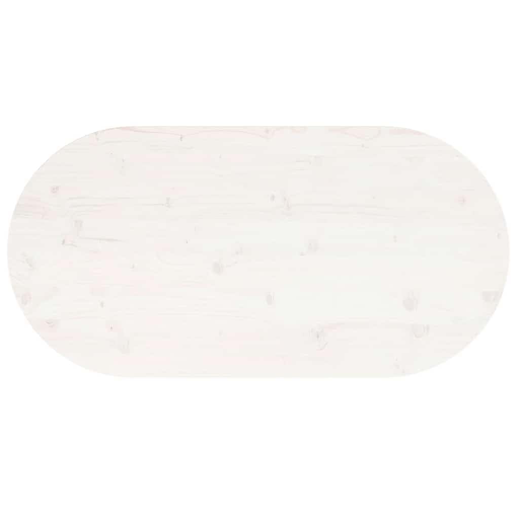 Tischplatte Weiß 90x45x2,5 cm aus massivem Kiefernholz oval für DIY BAU, Ersatz, Möbel, Esszimmer, Wohnzimmer, Büro, Küche, Garten, Schutzauflage und Restauration