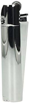 Clipper Classic Metal Flint Pipe Lighter - Silver Shiny Lighter