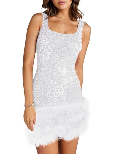 Mini robe à paillettes Wenrine pour briller lors des fêtes de fin d'année et anniversaires