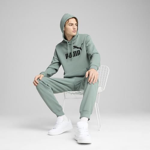 Image of Puma Cotton Men Ess Big Logo Hooded Neck Hoodie Fl (S) Mineral