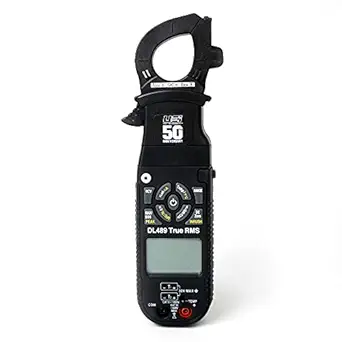UEi DL489 Digital Clamp Meter HVAC Amp Meter True RMS Multimeter Auto-ranging 6000 Counts Voltage Tester, Measures Inrush AC/DC Current Voltage Temperature Capacitance Resistance Diodes Frequency NCV