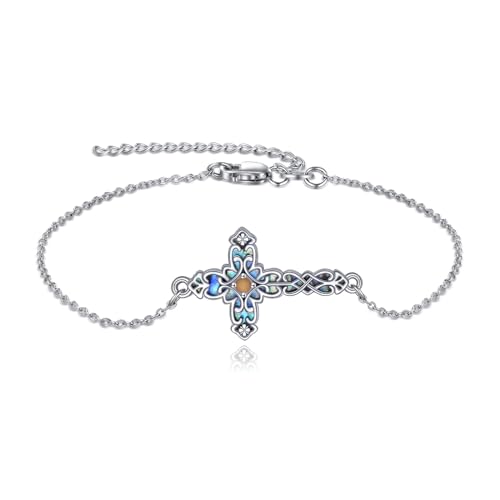 Bracelet chrétien argent S925 moutarde pour femme croyante