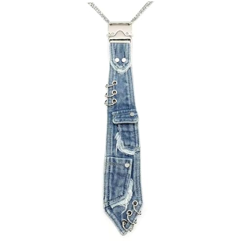 Cravate en jean effet vieilli pour un look punk chic en festival ou en soirée