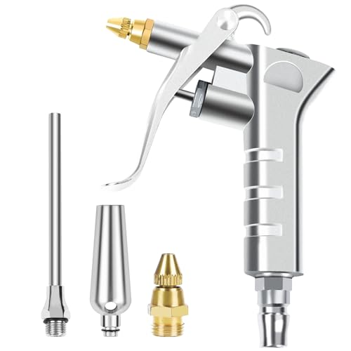 エアダスター エアーガン エアブローガン 2way エア漏れ防止 流量調整ノズル 低音ノズル 130mmロングノズル 増風ノズル４つ付きセット