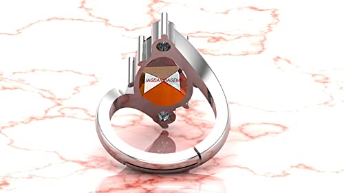 Bague hessonite naturelle réglable solution pour doigts sensibles taille small