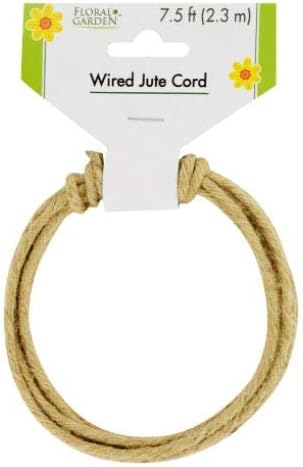 Steelpangal - (2) cables de yute natural con cable de 7.5 pies cada uno x 2 = 15 pies = 180 pulgadas para decoración, decoración floral, regalos de