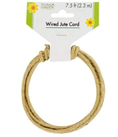 Steelpangal - (2) Wired Natural Jute Cords 7.5 ft. Each x 2 =15 ft = 180-in for décor, Floral Decorating wrap Gifts Garden Design