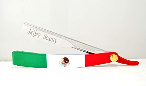 Mexican Flag Straight Edge Barber Razor Folding Shaving Razor