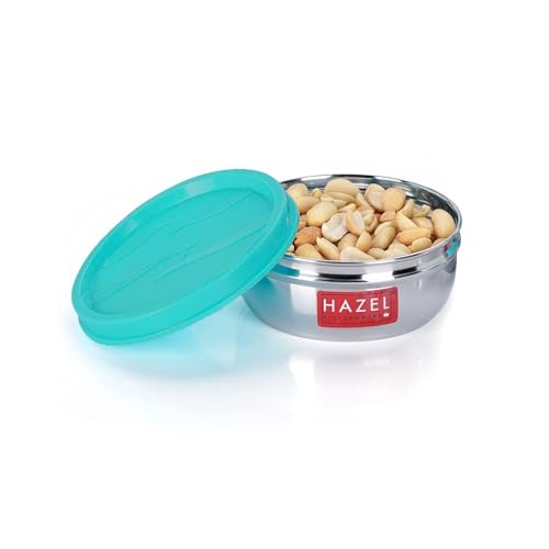 HAZEL Storage Containers for Kitchen Air Tight | Stainless Steel Leak Proof Containers for Lunch Box | Fridge Organizer, 150 ml