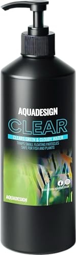 Aqua Design CLEAR 500ml Aquarium Water Clarifier - Leaves Water Crystal Clear - Green & Cloudy Water Treatment - Treats 2 500L