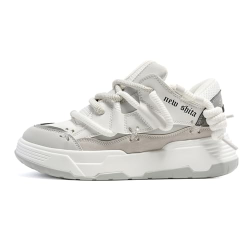 Y2K Sneakers Retro Thick Lace-Up Skate Shoes Fashionable Vintage Sneakers Chunky Sole Comfortable Casual Streetwear Shoes for Women and Men