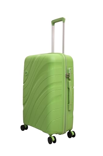 Image of Skybags Set of 3 (Cabin+ Medium+Large) Hard Suitcase (55+67+77 cm) | Luggage Trolley with 8 Spinner Wheels,Light Weight with 5 Years International Warranty (Black) (Green)|Material: Polypropylene (PP)