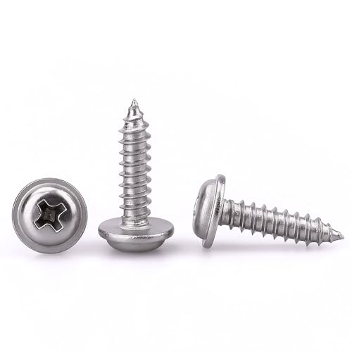 #8 x 3/4" Phillips Pan Washer Head Wood Screws 100 unid. miniatura 5
