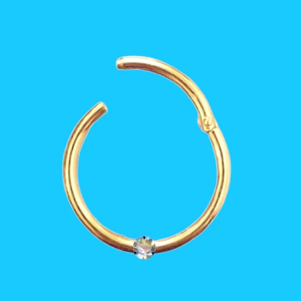 PIERCING Clicker I Echter Diamant I Echt 585 Gelbgold I Maße: 1,0 x 8 mm I Nase Ohr Brust Intim I Online Shop Schmuck kaufen I 46012-8
