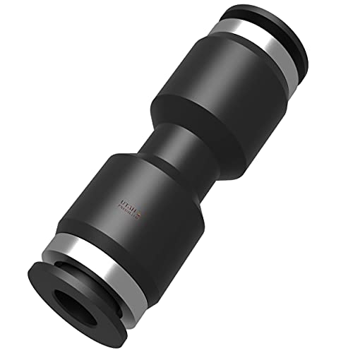 Utah Pneumatic ST14444 Straight 1/4 Inch Od Air Line Union Push Air Fitting Quick Connect Fittings Pneumatic Push Connect Fittings Air Tube Fitting 10 Pack cover
