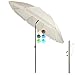 4smile Sonnenschirm Strand 180 cm in Beige - Höhenverstellbarer Strandschirm SunnyJoy UPF 50+ für Sonnenschutz Strand, Strandschirm windfest stabil - Sonnenschirm mit Schutzhülle, Gartenschirm